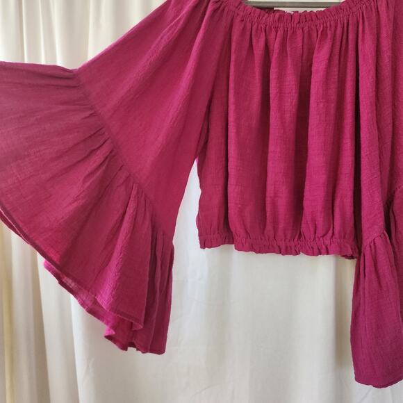Olivaceous Long Sleeve Top Woman XL Boho Whimsy Romantic Fairy Bell Magenta Pink - Picture 5 of 10